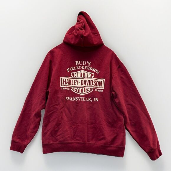 Harley Davidson Motorcycle Jacket Hoodie Buds Evansville Indiana Women's Large - Picture 2 of 12